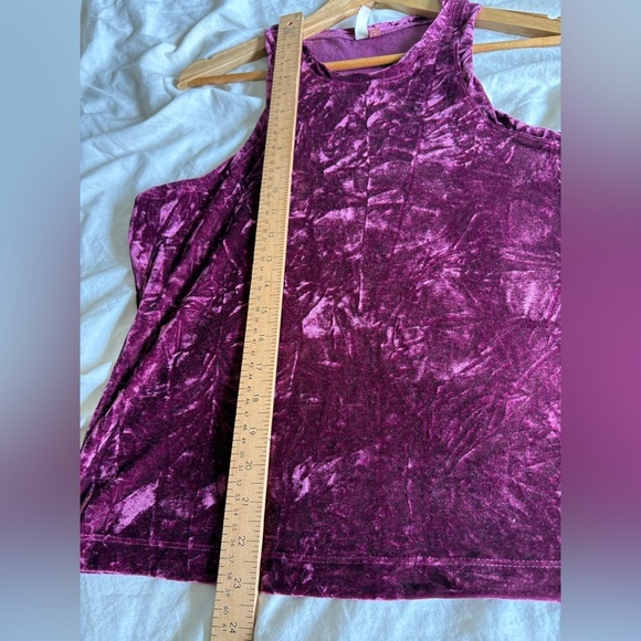Pilcro Anthropologie plum raspberry red velvet racer back size large - Picture 6 of 11